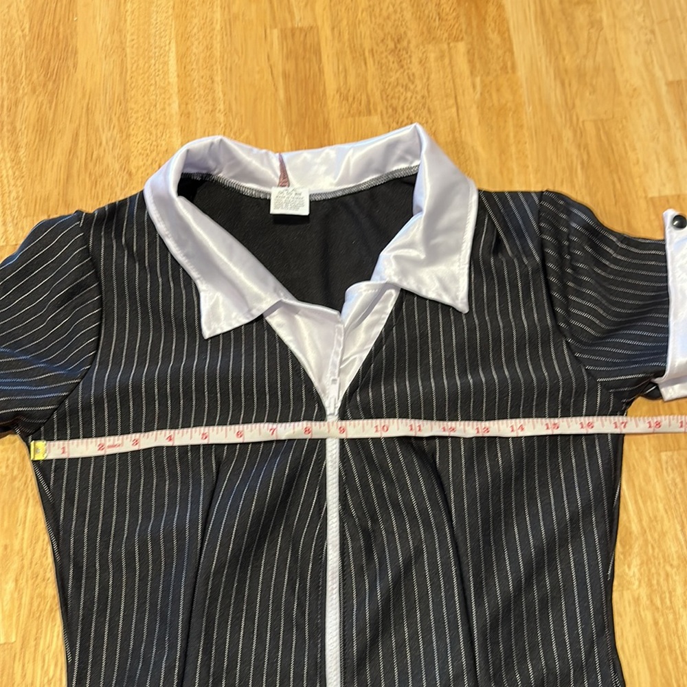 Leg Avenue Gangster Costume Pinstripe Dress Mob Boss Halloween Outfit L - Picture 7 of 10
